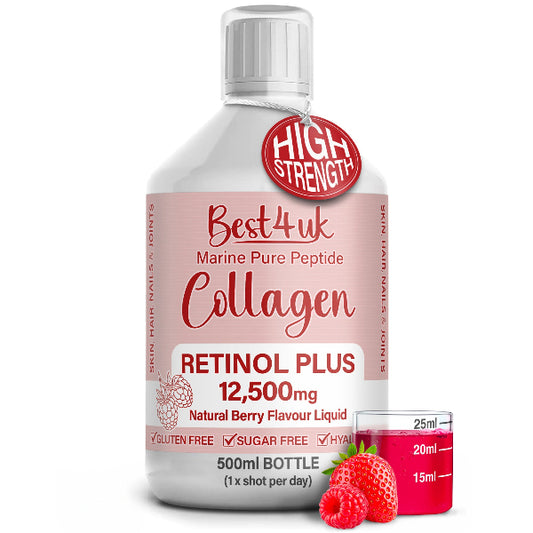 Best4uk - Marine Collagen Retinol Plus "SUGAR FREE" 12,500mg Liquid Drink