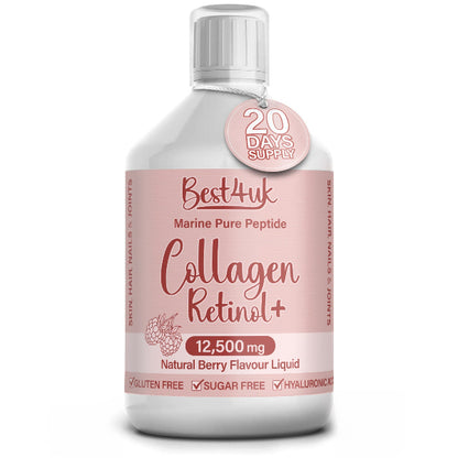 Best4uk - Marine Collagen Retinol Plus "SUGAR FREE" 12,500mg Liquid Drink