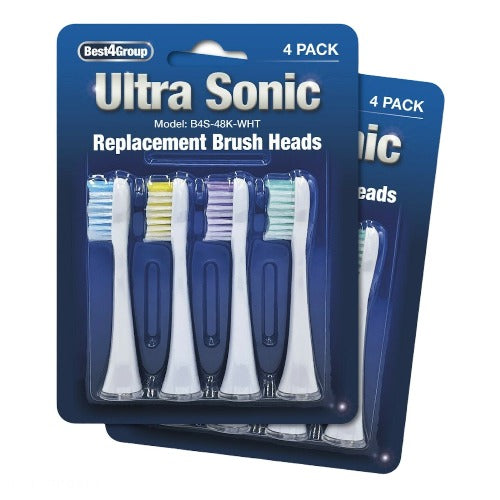 Ultra Sonic Replacement Toothbrush Heads - 8 Pack (White)