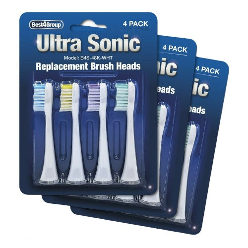 Ultra Sonic Replacement Toothbrush Heads - 12 Pack (White)