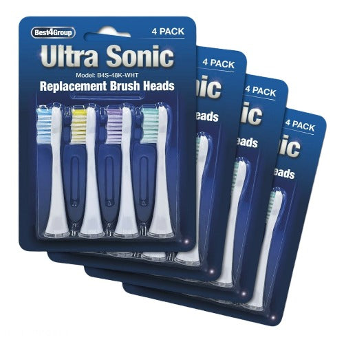 Ultra Sonic Replacement Toothbrush Heads - 16 Pack (White)