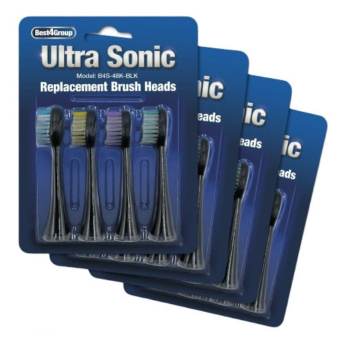 Ultra Sonic Replacement Toothbrush Heads - 16 Pack (Black)