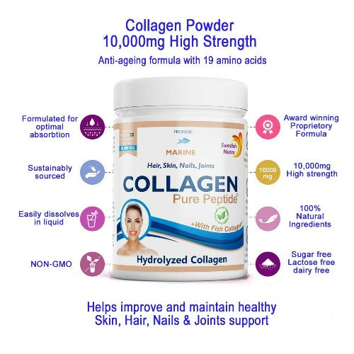 Swedish Nutra - "SUGAR FREE" Collagen Powder - Best4.uk